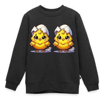 kuecken comic 2 - Kinder Premium Organic Sweatshirt - Schwarz - Vorne - AI Model Kid Female (0cm)