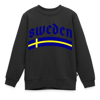 Schweden Fahne - Kinder Premium Organic Sweatshirt - Schwarz - Vorne - AI Model Kid Female (0cm)