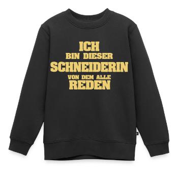 Couturière comme métier - Sweat Premium enfant bio - noir - Devant - AI Model Kid Female (0cm)