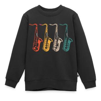 Sax saxophone saxophone - Kids Premium Organic Sweatshirt - black - Front - AI Model Kid Female (0cm)