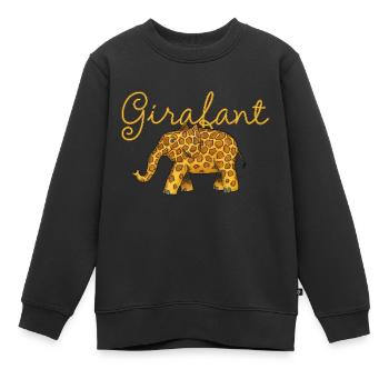 Girafant - Sweat Premium enfant bio - noir - Devant - AI Model Kid Female (0cm)