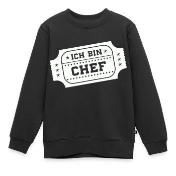 ich bin chef - Kinder Premium Organic Sweatshirt - Schwarz - Vorne - AI Model Kid Female (0cm)