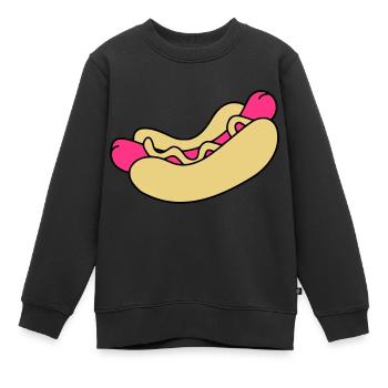 Hot Dog - Kinder Premium Organic Sweatshirt - Schwarz - Vorne - AI Model Kid Female (0cm)