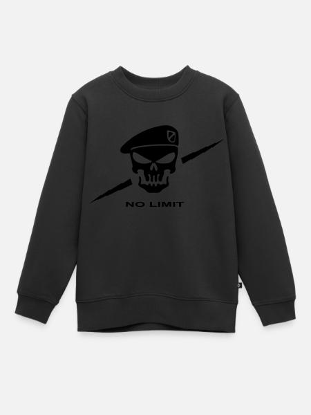 Tete de mort beret - Sweat Premium enfant bio - noir
