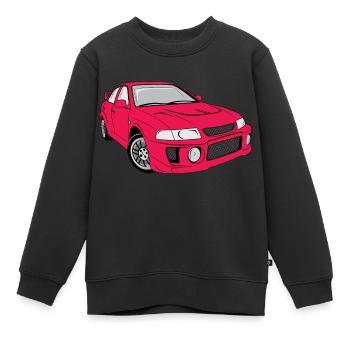 Voiture rouge rétro - Sweat Premium enfant bio - noir - Devant - AI Model Kid Female (0cm)