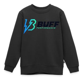 LOGO TRANSPARENT Black Copy 2 - Sweat Premium enfant bio - noir - Devant - AI Model Kid Female (0cm)