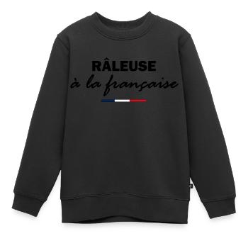 Râleuse à la française - Sweat Premium enfant bio - noir - Devant - AI Model Kid Female (0cm)