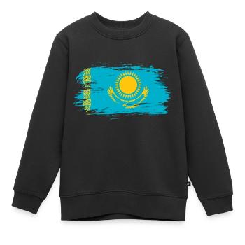 Drapeau du Kazakhstan - Sweat Premium enfant bio - noir - Devant - AI Model Kid Female (0cm)