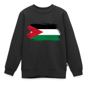 Jordanien Flagge - Kinder Premium Organic Sweatshirt - Schwarz - Vorne - AI Model Kid Female (0cm)