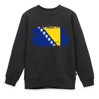 Bosnien und Herzegowina Flagge - Kinder Premium Organic Sweatshirt - Schwarz - Vorne - AI Model Kid Female (0cm)
