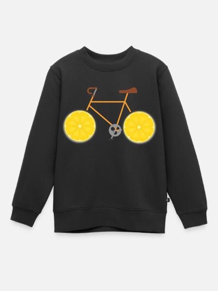 Zitronen Fahrrad - Kinder Premium Organic Sweatshirt - Schwarz