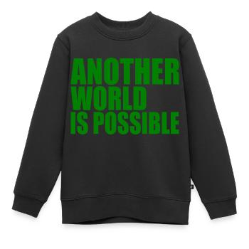 Another world is possible - Kids Premium Organic Sweatshirt - black - Front - AI Model Kid Female (0cm)