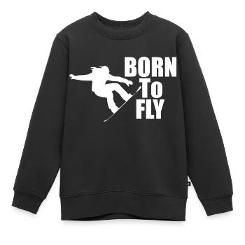 Snowboard Snowboarder - Sweat Premium enfant bio - noir - Devant - AI Model Kid Female (0cm)