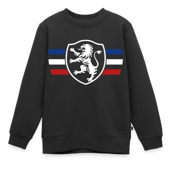 LOGO LION DESIGN BLAU WEISS ROT Frankreich - Kinder Premium Organic Sweatshirt - Schwarz - Vorne - AI Model Kid Female (0cm)