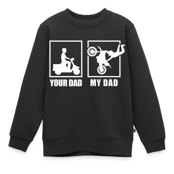 Ton père Mon père Drôle - Sweat Premium enfant bio - noir - Devant - AI Model Kid Female (0cm)