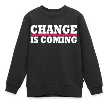 Change is coming - Kinder Premium Organic Sweatshirt - Schwarz - Vorne - AI Model Kid Female (0cm)