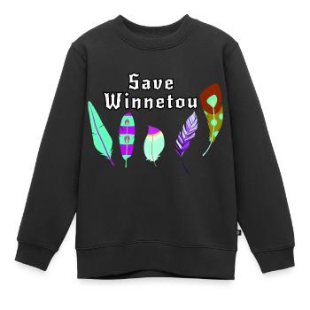 Enregistrer Winnetou,Winnetou,Federn,Illustration - Sweat Premium enfant bio - noir - Devant - AI Model Kid Female (0cm)