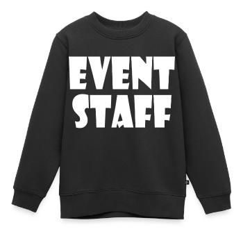 Event staff - Sweat Premium enfant bio - noir - Devant - AI Model Kid Female (0cm)