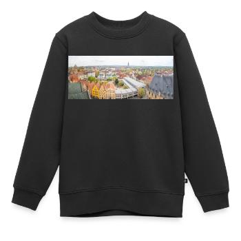 Altstadt Osnabrück Panoramablick von St. Marien - Kinder Premium Organic Sweatshirt - Schwarz - Vorne - AI Model Kid Female (0cm)