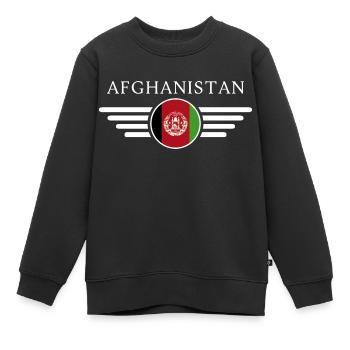 J’aime l’Afghanistan, T-shirt design de style élégance - Sweat Premium enfant bio - noir - Devant - AI Model Kid Female (0cm)
