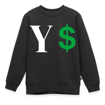Buchstabe y Dollar - Kinder Premium Organic Sweatshirt - Schwarz - Vorne - AI Model Kid Female (0cm)