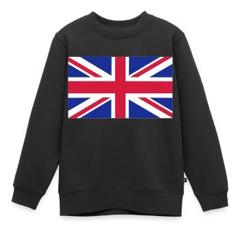 Großbritannien - UK - Kinder Premium Organic Sweatshirt - Schwarz - Vorne - AI Model Kid Female (0cm)