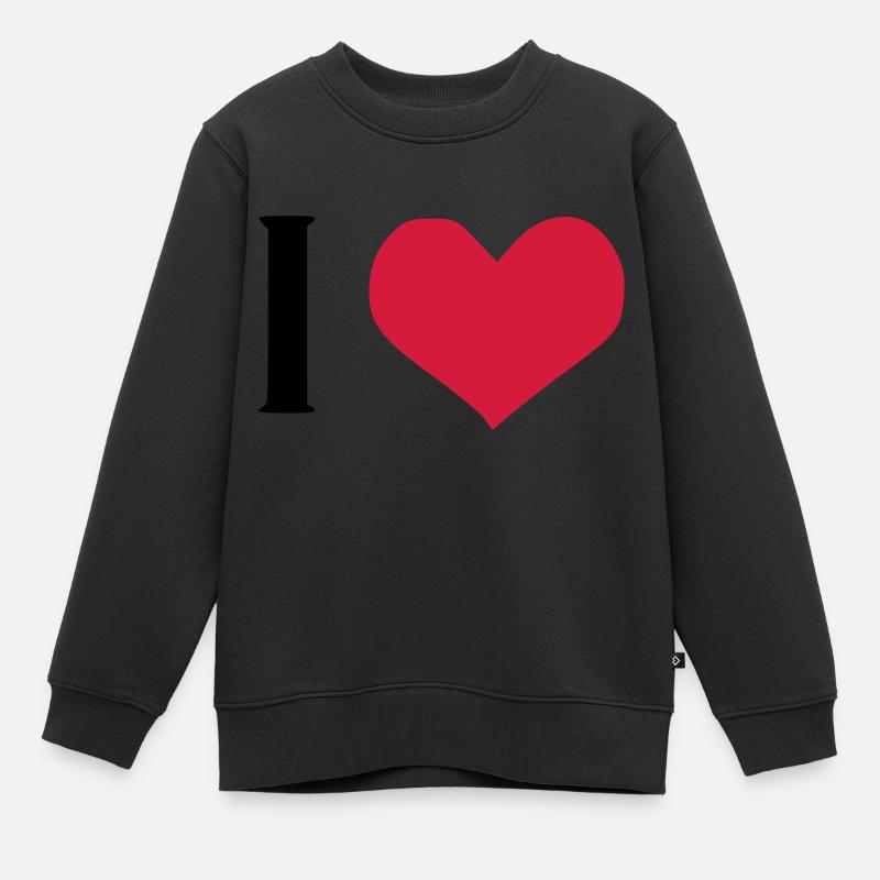 I LOVE - Sweat Premium enfant bio - noir
