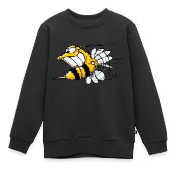 Wespen-Joe - Kinder Premium Organic Sweatshirt - Schwarz - Vorne - AI Model Kid Female (0cm)
