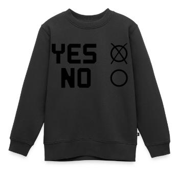 YES no - Kinder Premium Organic Sweatshirt - Schwarz - Vorne - AI Model Kid Female (0cm)