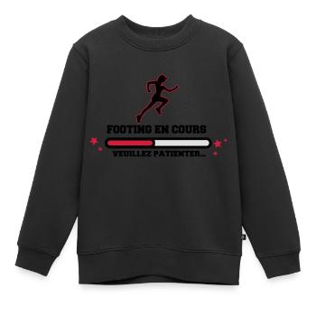 FOOTING EN COURS WOMAN - Sweat Premium enfant bio - noir - Devant - AI Model Kid Female (0cm)