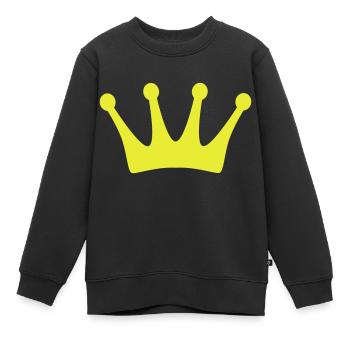 Couronne 4 - Sweat Premium enfant bio - noir - Devant - AI Model Kid Female (0cm)