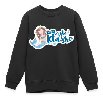 erste Klasse Meerjungfrau - Kinder Premium Organic Sweatshirt - Schwarz - Vorne - AI Model Kid Female (0cm)