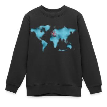 bayern weltkarte - Kinder Premium Organic Sweatshirt - Schwarz - Vorne - AI Model Kid Female (0cm)