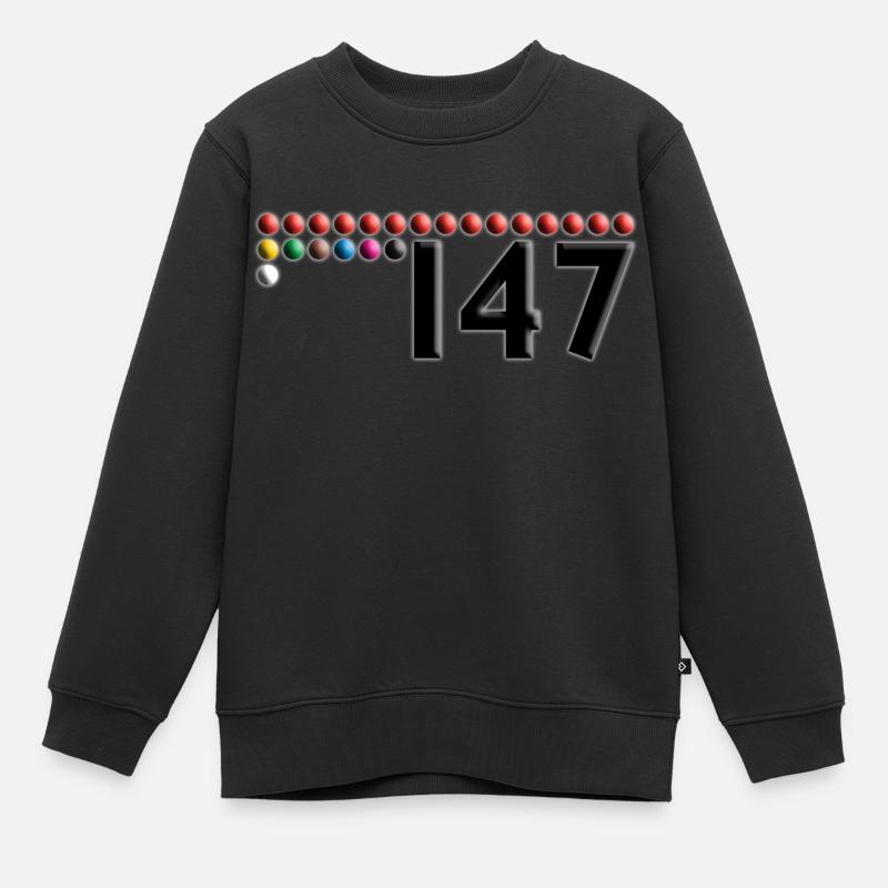 SNOOKER - Bälle 147 - Kinder Premium Organic Sweatshirt - Schwarz
