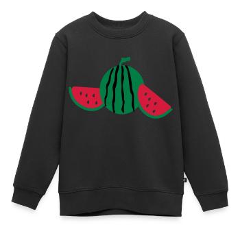Wassermelone Obst - Kinder Premium Organic Sweatshirt - Schwarz - Vorne - AI Model Kid Female (0cm)
