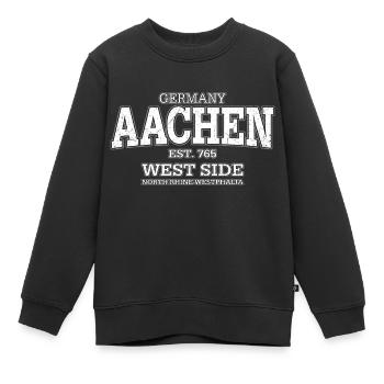 Aachen (à l'ancienne blanc) - Sweat Premium enfant bio - noir - Devant - AI Model Kid Female (0cm)