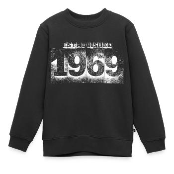 established 1969 (white) - Kinder Premium Organic Sweatshirt - Schwarz - Vorne - AI Model Kid Female (0cm)