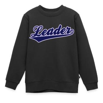 Leader - Sweat Premium enfant bio - noir - Devant - AI Model Kid Female (0cm)