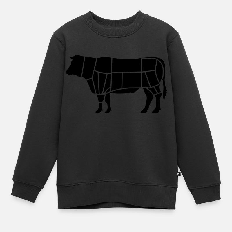 boeuf boucher_b1 - Sweat Premium enfant bio - noir