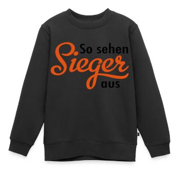 Gagnant - Sweat Premium enfant bio - noir - Devant - AI Model Kid Female (0cm)