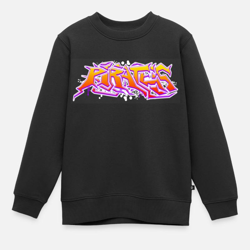 Pirates Graffiti - Sweat Premium enfant bio - noir
