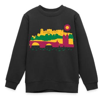 Heidelberg - Kinder Premium Organic Sweatshirt - Schwarz - Vorne - AI Model Kid Female (0cm)