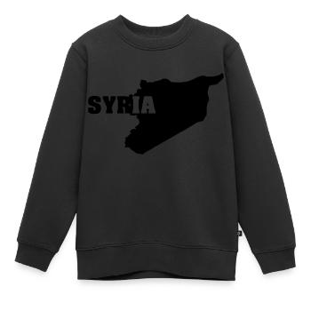 Syrie (ID: 002004) - Sweat Premium enfant bio - noir - Devant - AI Model Kid Female (0cm)