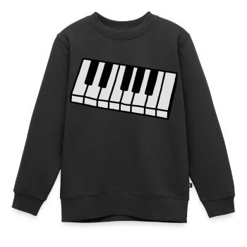 Piano - Clavier - V2 - Sweat Premium enfant bio - noir - Devant - AI Model Kid Female (0cm)