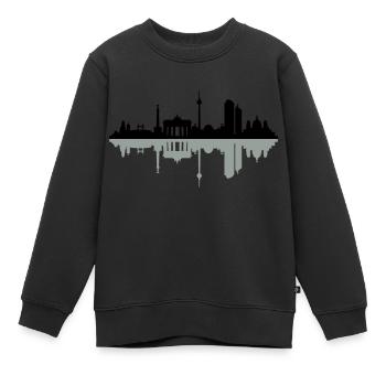 Skyline Berlin Schatten - Kinder Premium Organic Sweatshirt - Schwarz - Vorne - AI Model Kid Female (0cm)