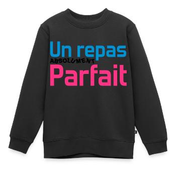 Un repas absolument parfait - Sweat Premium enfant bio - noir - Devant - AI Model Kid Female (0cm)