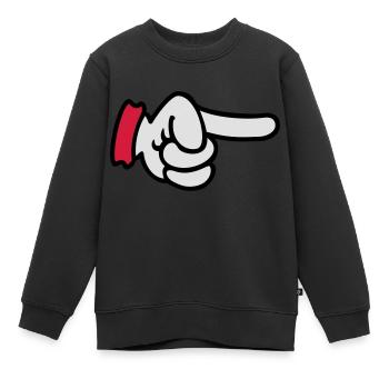 pointing finger / Zeigefinger (3c) - Kinder Premium Organic Sweatshirt - Schwarz - Vorne - AI Model Kid Female (0cm)