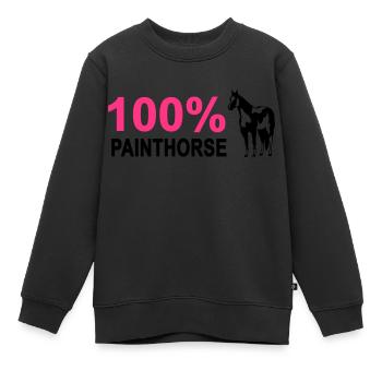 100% Painthorse - Kinder Premium Organic Sweatshirt - Schwarz - Vorne - AI Model Kid Female (0cm)