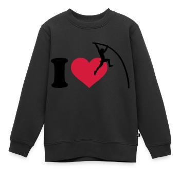 Stabhochsprung - Kinder Premium Organic Sweatshirt - Schwarz - Vorne - AI Model Kid Female (0cm)
