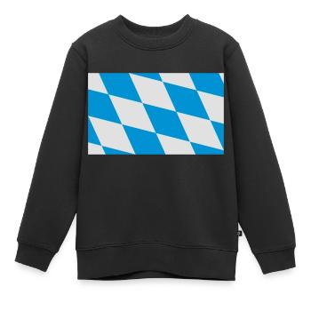Bayern Flagge Blau Weiß - Kinder Premium Organic Sweatshirt - Schwarz - Vorne - AI Model Kid Female (0cm)